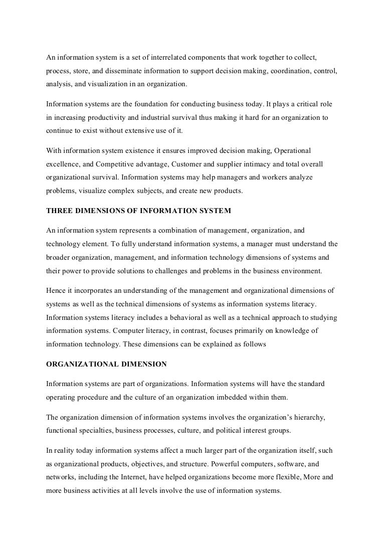 Information Management: The Organizational Dimension